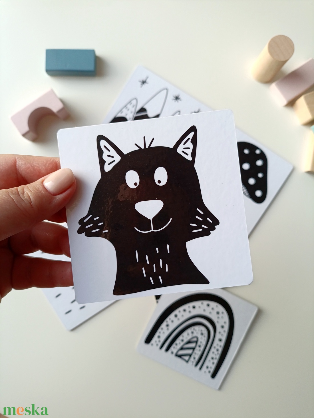 Kontrasztkártyák babáknak - állatos, természet mintákkal - játék & sport - babalátogató ajándékcsomag - Meska.hu