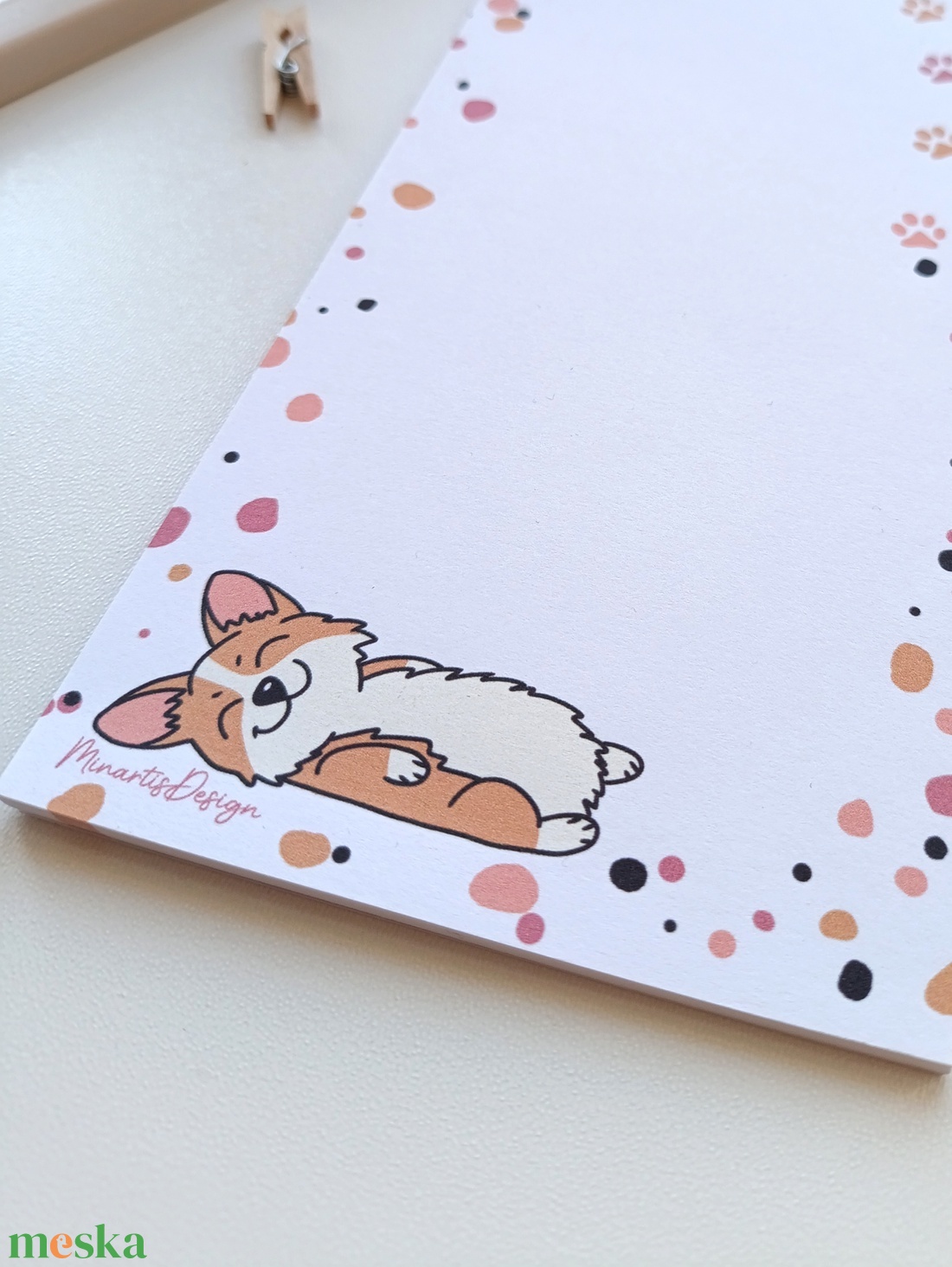 Cuki alvó corgi kutyás jegyzettömb  - otthon & életmód - papír, írószer - jegyzetfüzet & napló - Meska.hu