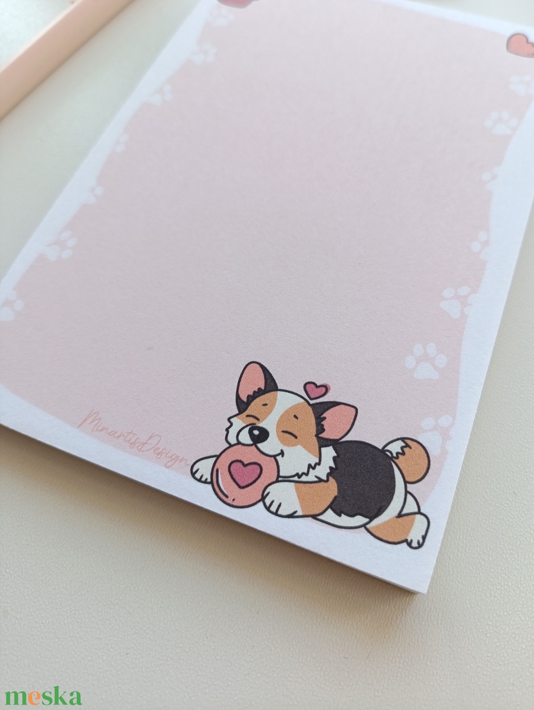 Aranyos corgi kutyás jegyzettömb - A6 - otthon & életmód - papír, írószer - jegyzetfüzet & napló - Meska.hu