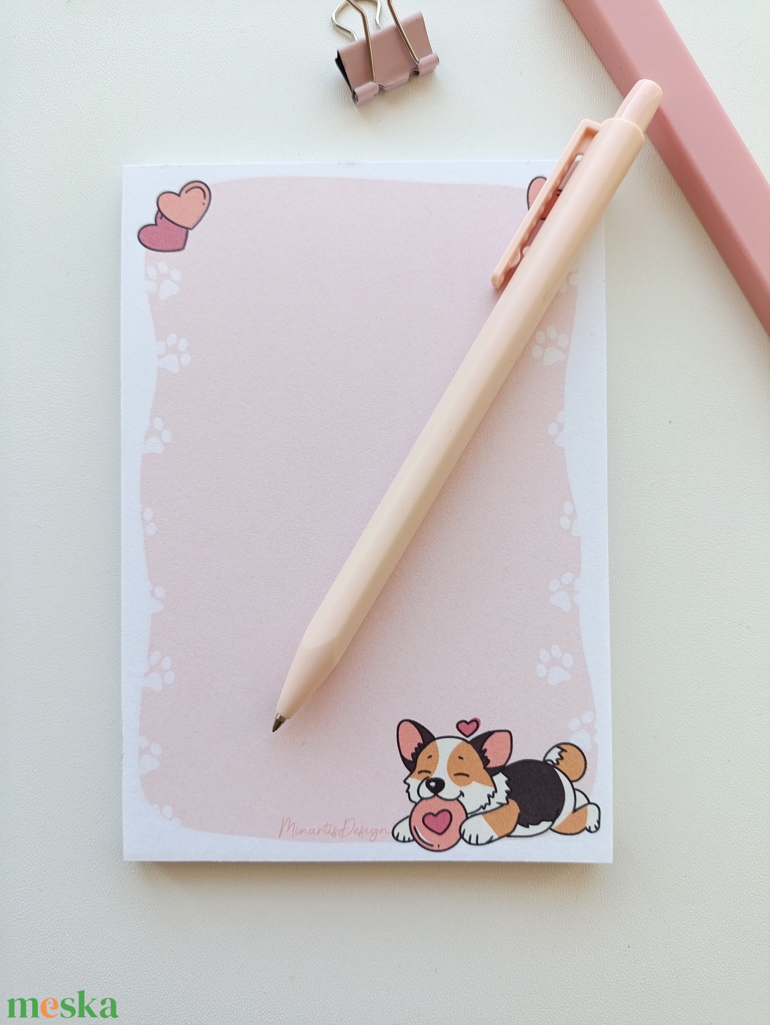 Aranyos corgi kutyás jegyzettömb - A6 - otthon & életmód - papír, írószer - jegyzetfüzet & napló - Meska.hu