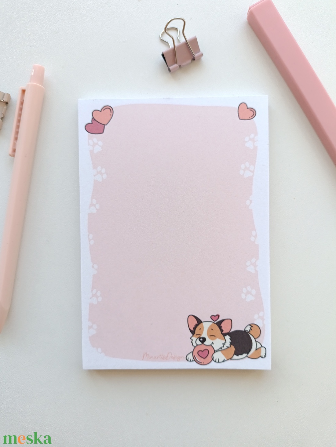 Aranyos corgi kutyás jegyzettömb - A6 - otthon & életmód - papír, írószer - jegyzetfüzet & napló - Meska.hu