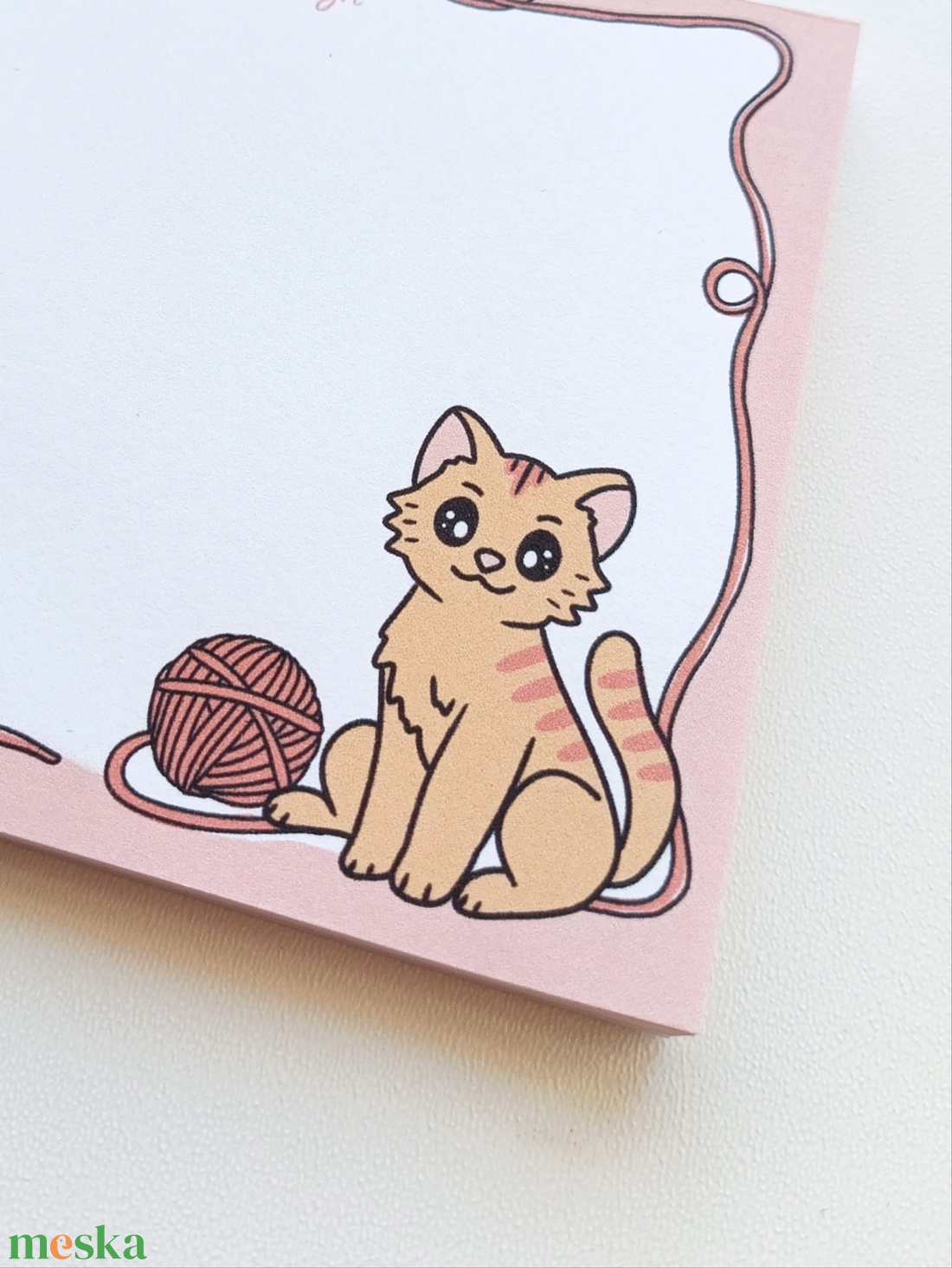 Cicás gombolyagos  jegyzettömb - 9x9 cm - otthon & életmód - papír, írószer - jegyzetfüzet & napló - Meska.hu