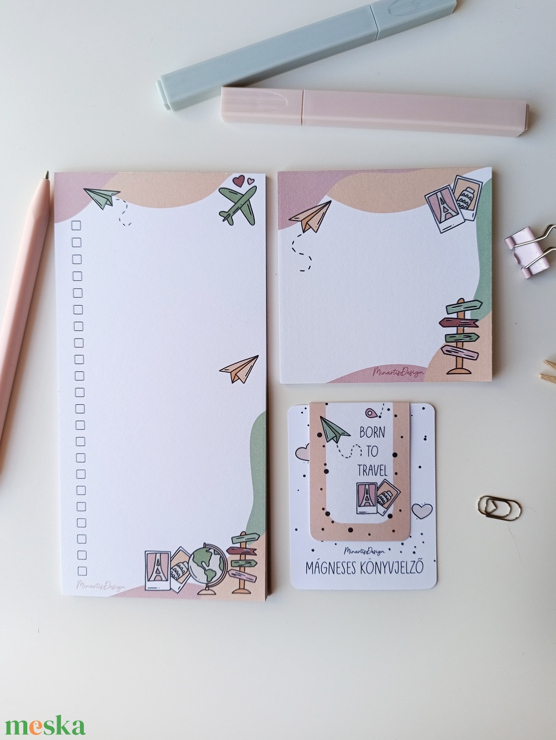 Utazós jegyzettömb szett és könyvjelző - otthon & életmód - papír, írószer - jegyzetfüzet & napló - Meska.hu