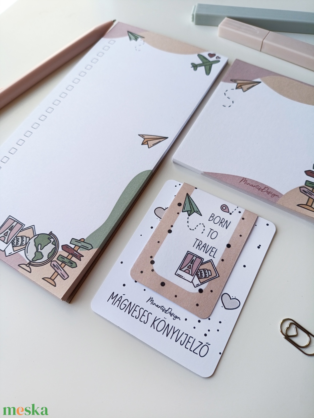 Utazós jegyzettömb szett és könyvjelző - otthon & életmód - papír, írószer - jegyzetfüzet & napló - Meska.hu