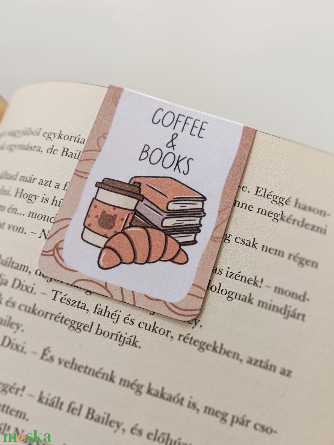 Mágneses könyvjelző - kávémánia - könyv & zene - könyvjelző - Meska.hu