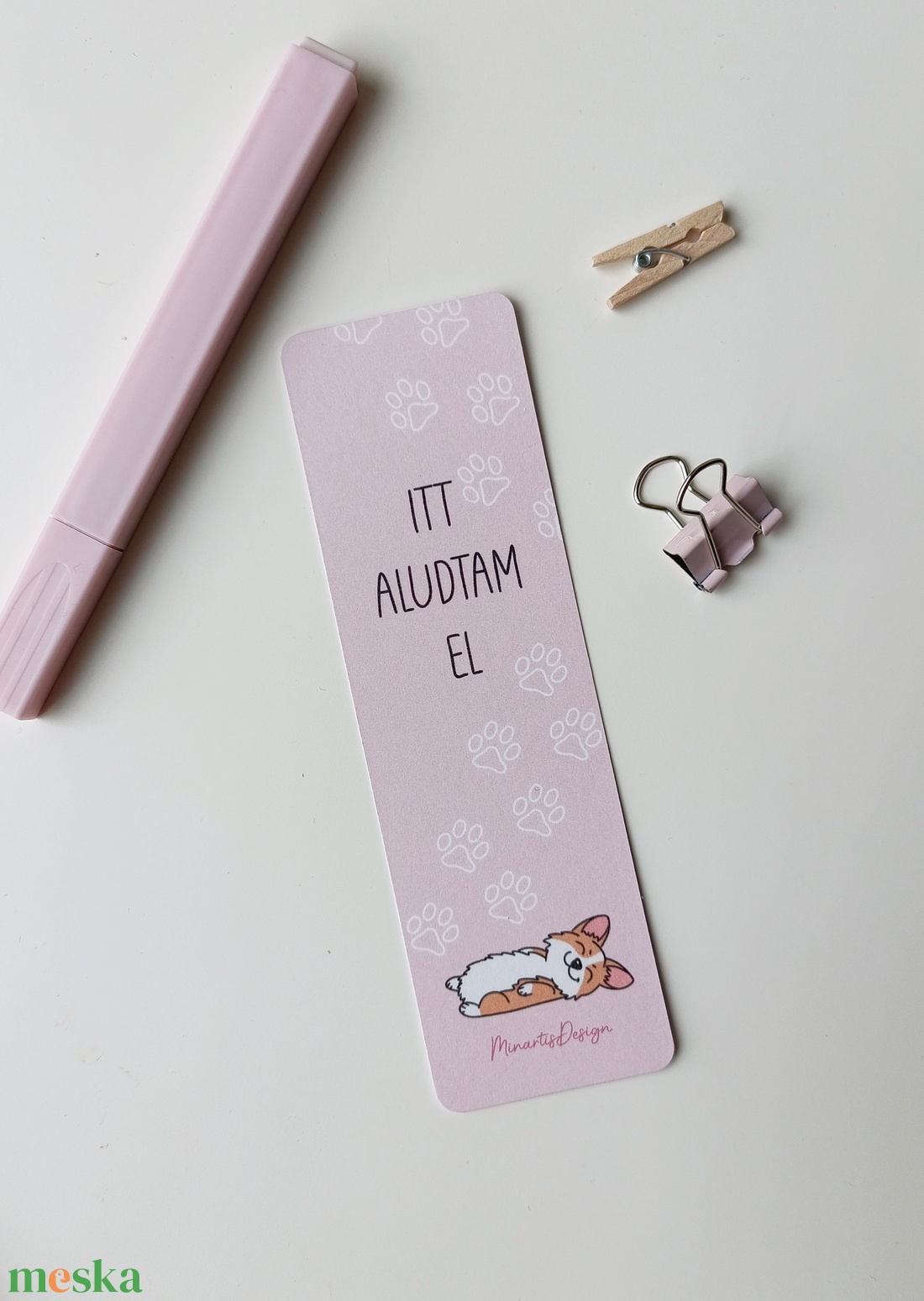 Corgis itt aludtam el könyvjelző - könyv & zene - könyvjelző - Meska.hu