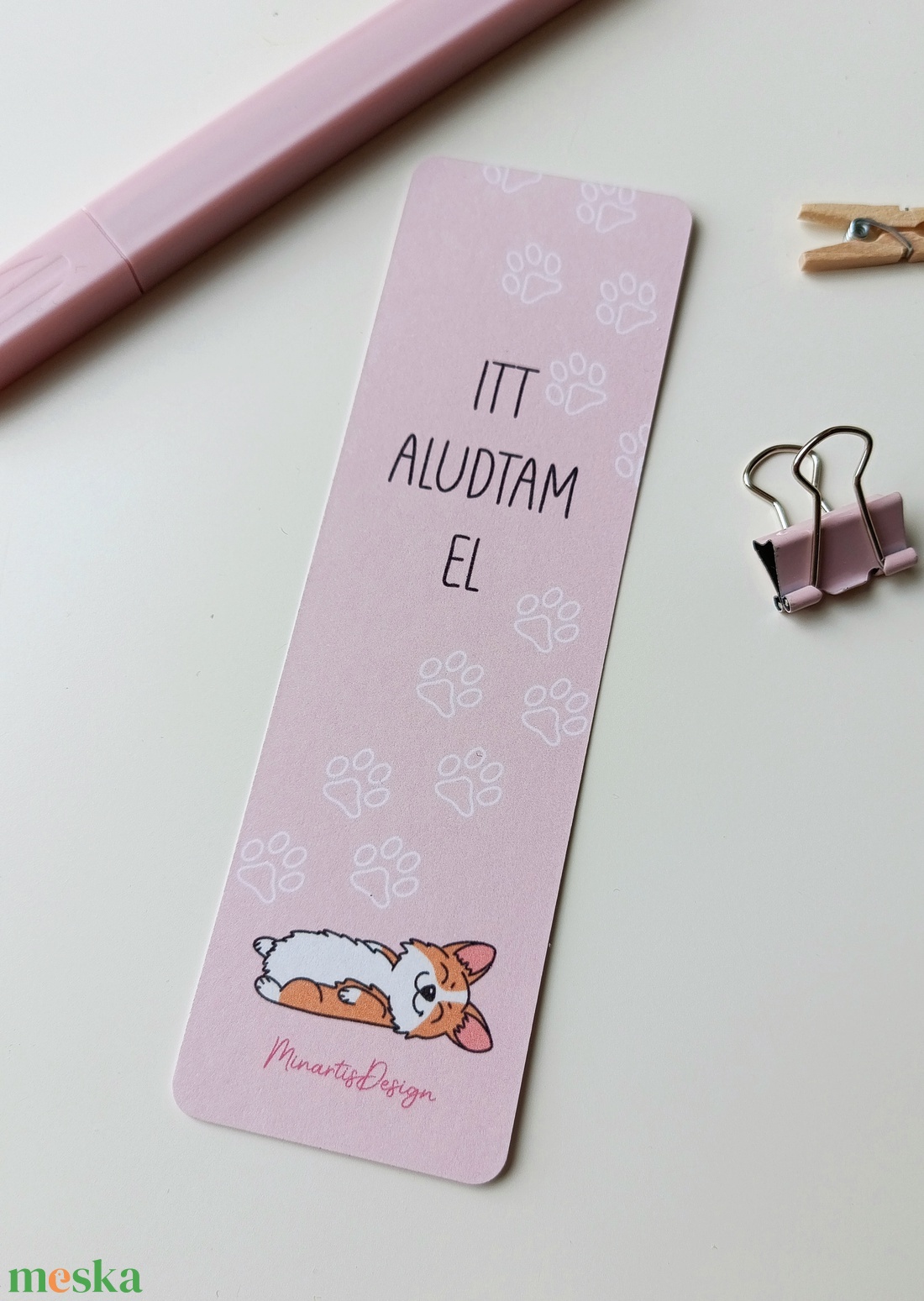 Corgis itt aludtam el könyvjelző - könyv & zene - könyvjelző - Meska.hu