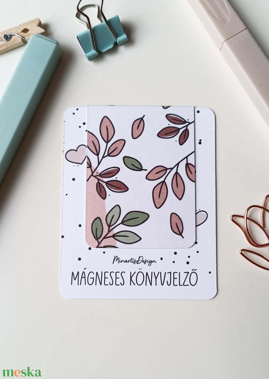 Mágneses könyvjelző - őszi leveles - könyv & zene - könyvjelző - Meska.hu