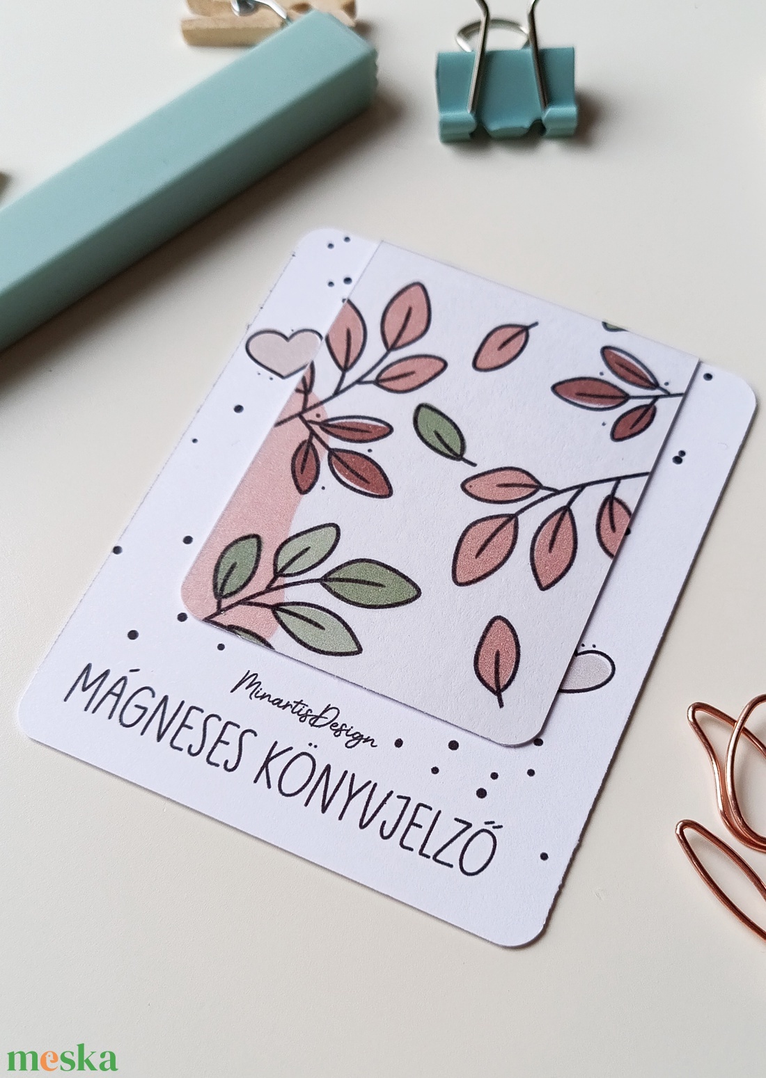 Mágneses könyvjelző - őszi leveles - könyv & zene - könyvjelző - Meska.hu