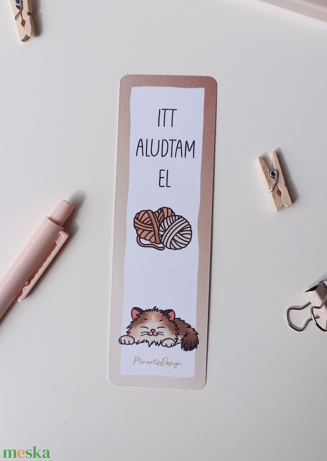 Cicás könyvjelző - itt aludtam el - könyv & zene - könyvjelző - Meska.hu