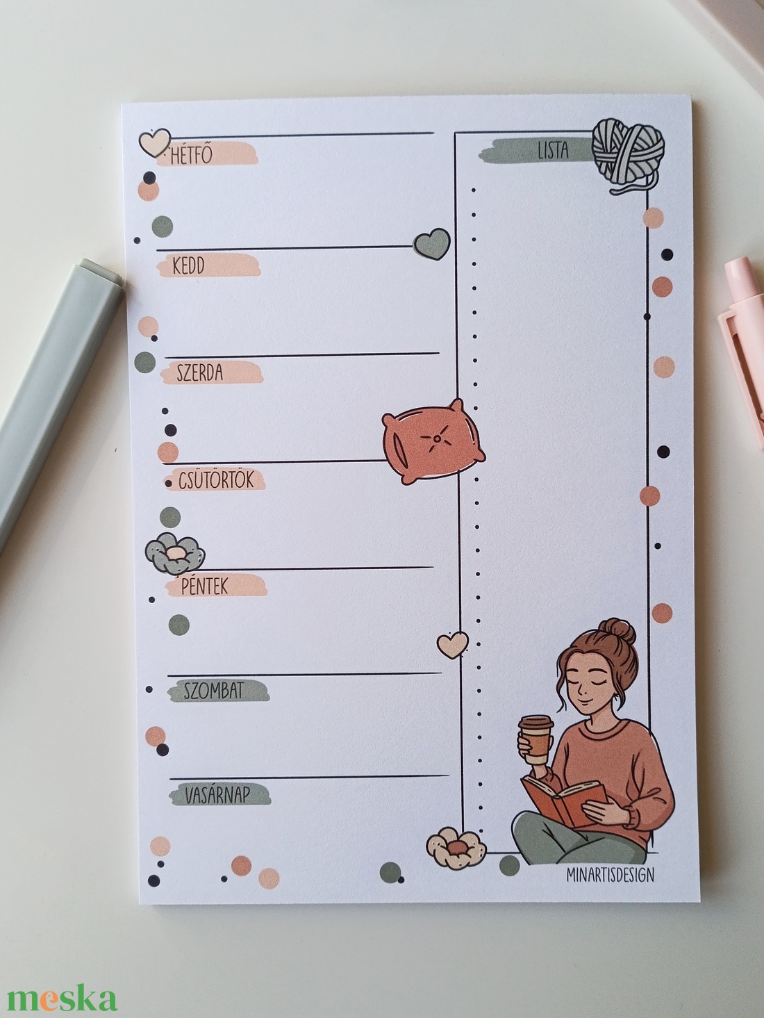 Heti tervező tömb - őszi kuckózás - otthon & életmód - papír, írószer - jegyzetfüzet & napló - Meska.hu