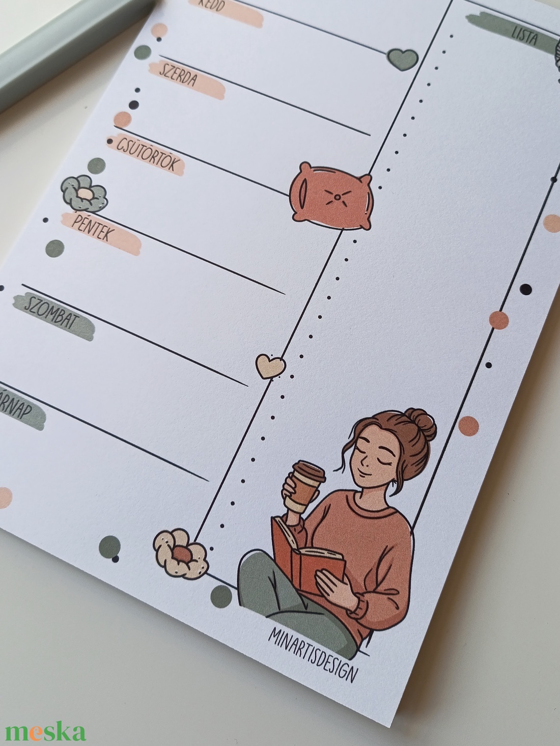 Heti tervező tömb - őszi kuckózás - otthon & életmód - papír, írószer - jegyzetfüzet & napló - Meska.hu