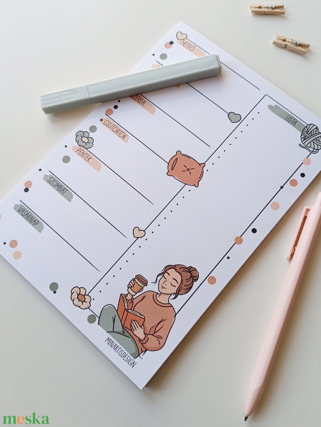 Heti tervező tömb - őszi kuckózás - otthon & életmód - papír, írószer - jegyzetfüzet & napló - Meska.hu