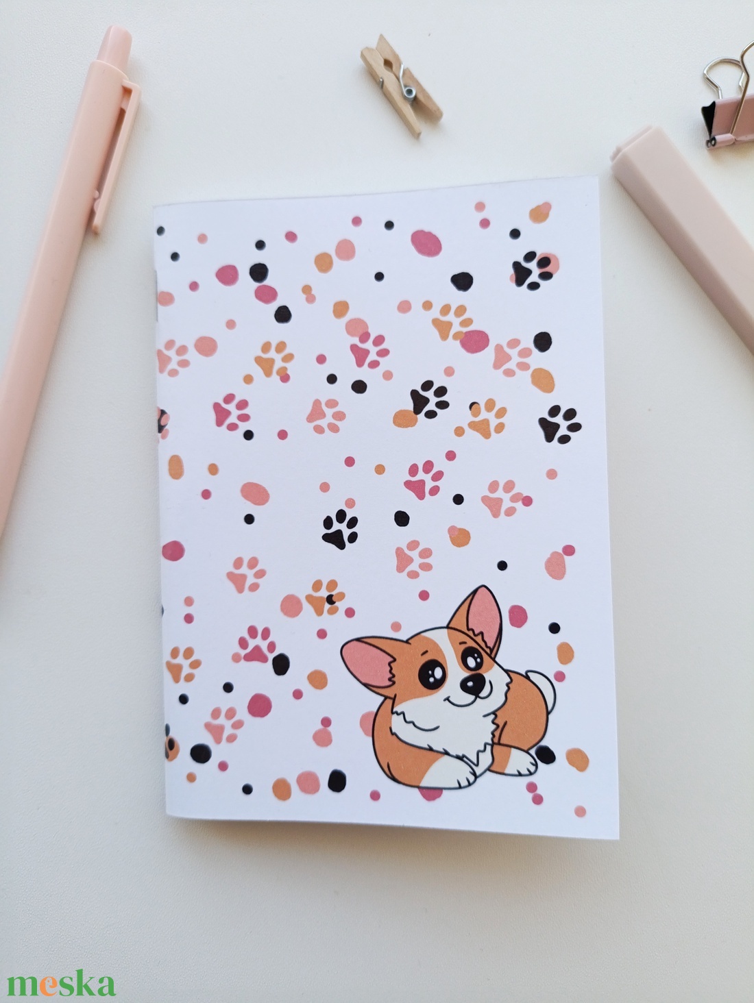 A6-os füzet cuki corgis  borítóval - otthon & életmód - papír, írószer - jegyzetfüzet & napló - Meska.hu
