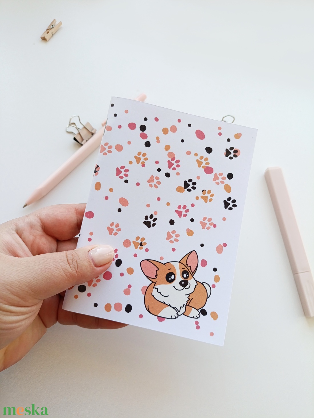A6-os füzet cuki corgis  borítóval - otthon & életmód - papír, írószer - jegyzetfüzet & napló - Meska.hu