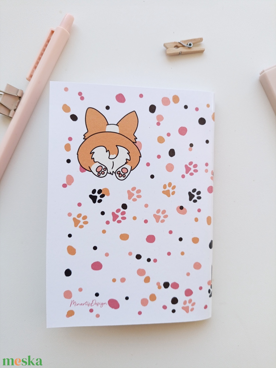 A6-os füzet cuki corgis  borítóval - otthon & életmód - papír, írószer - jegyzetfüzet & napló - Meska.hu