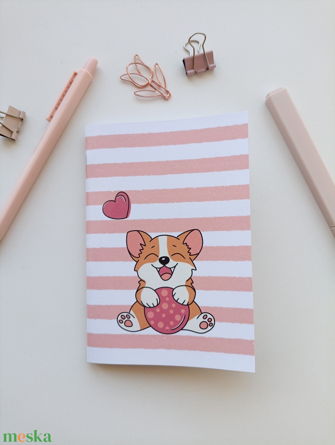 A6-os füzet cuki corgi boritóval - otthon & életmód - papír, írószer - jegyzetfüzet & napló - Meska.hu