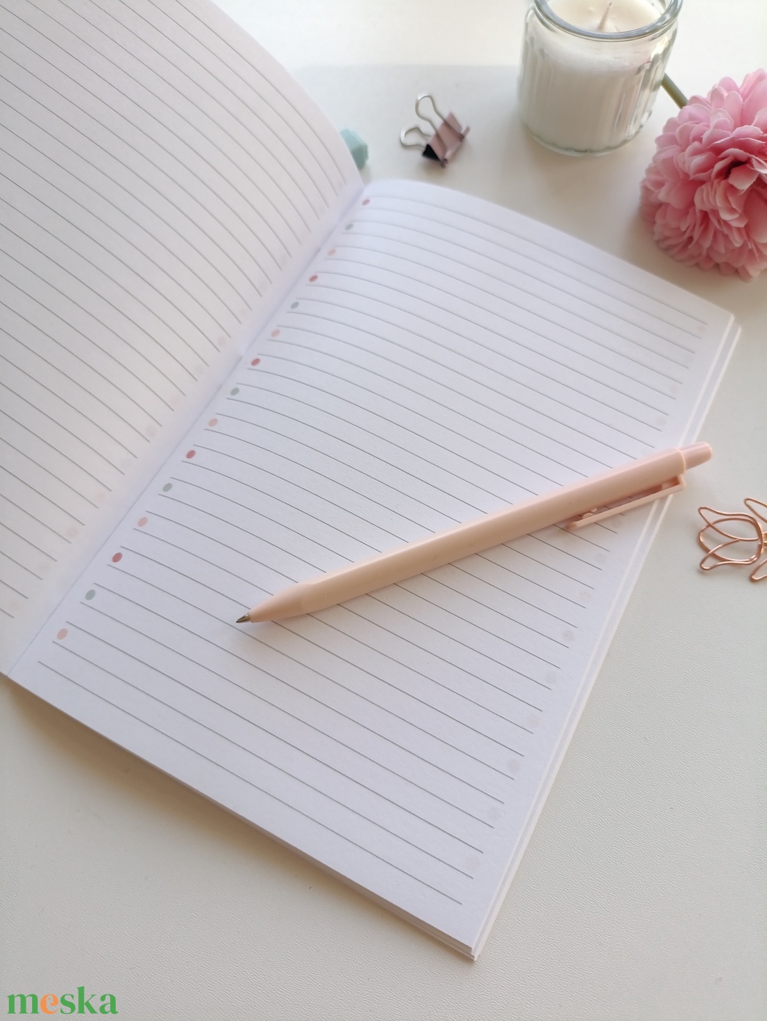 A5-os füzet pasztell pötyös - enjoy the little things - otthon & életmód - papír, írószer - jegyzetfüzet & napló - Meska.hu