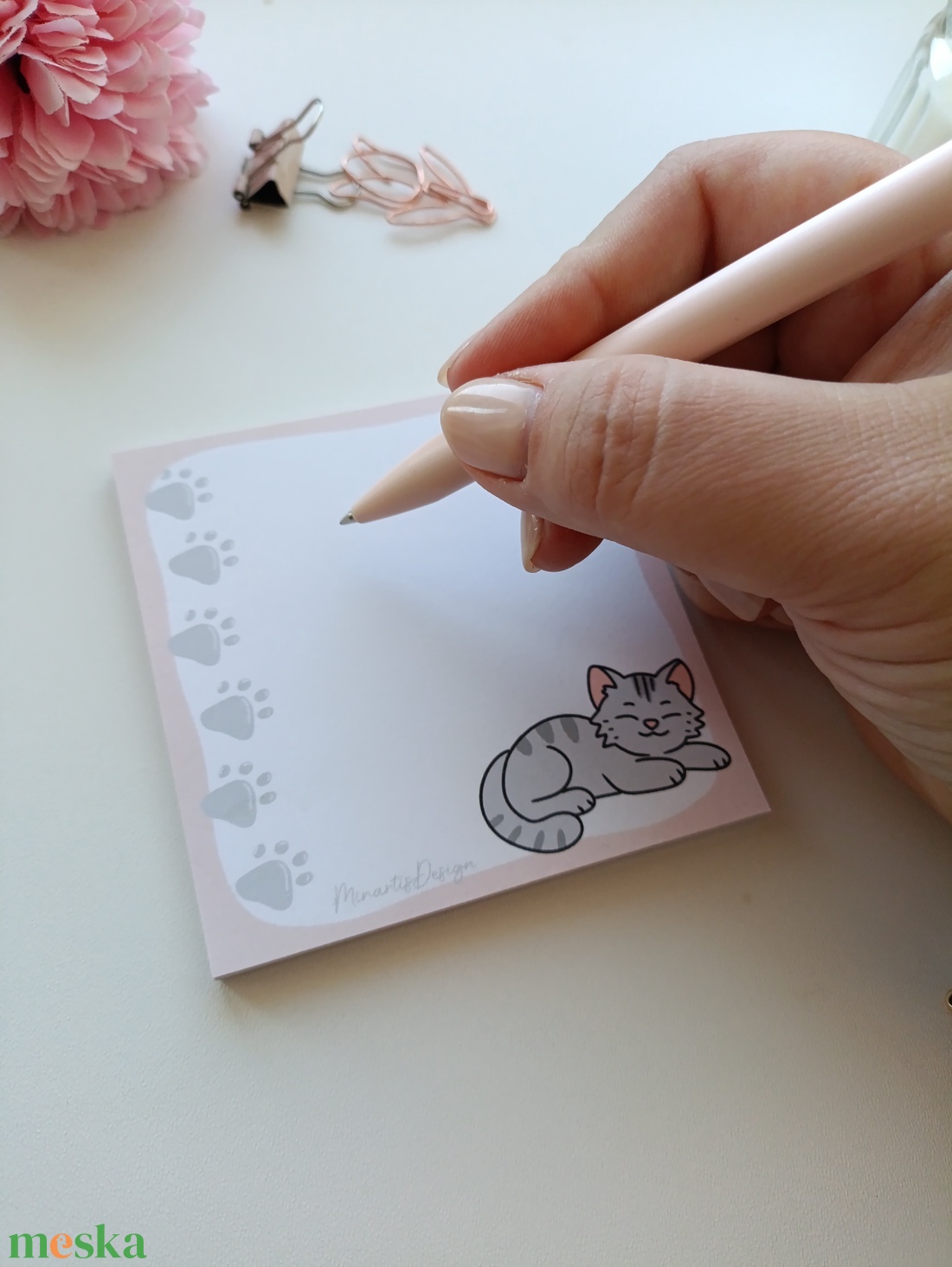 Cicás mancsos jegyzettömb - 9x9 cm - otthon & életmód - papír, írószer - jegyzetfüzet & napló - Meska.hu