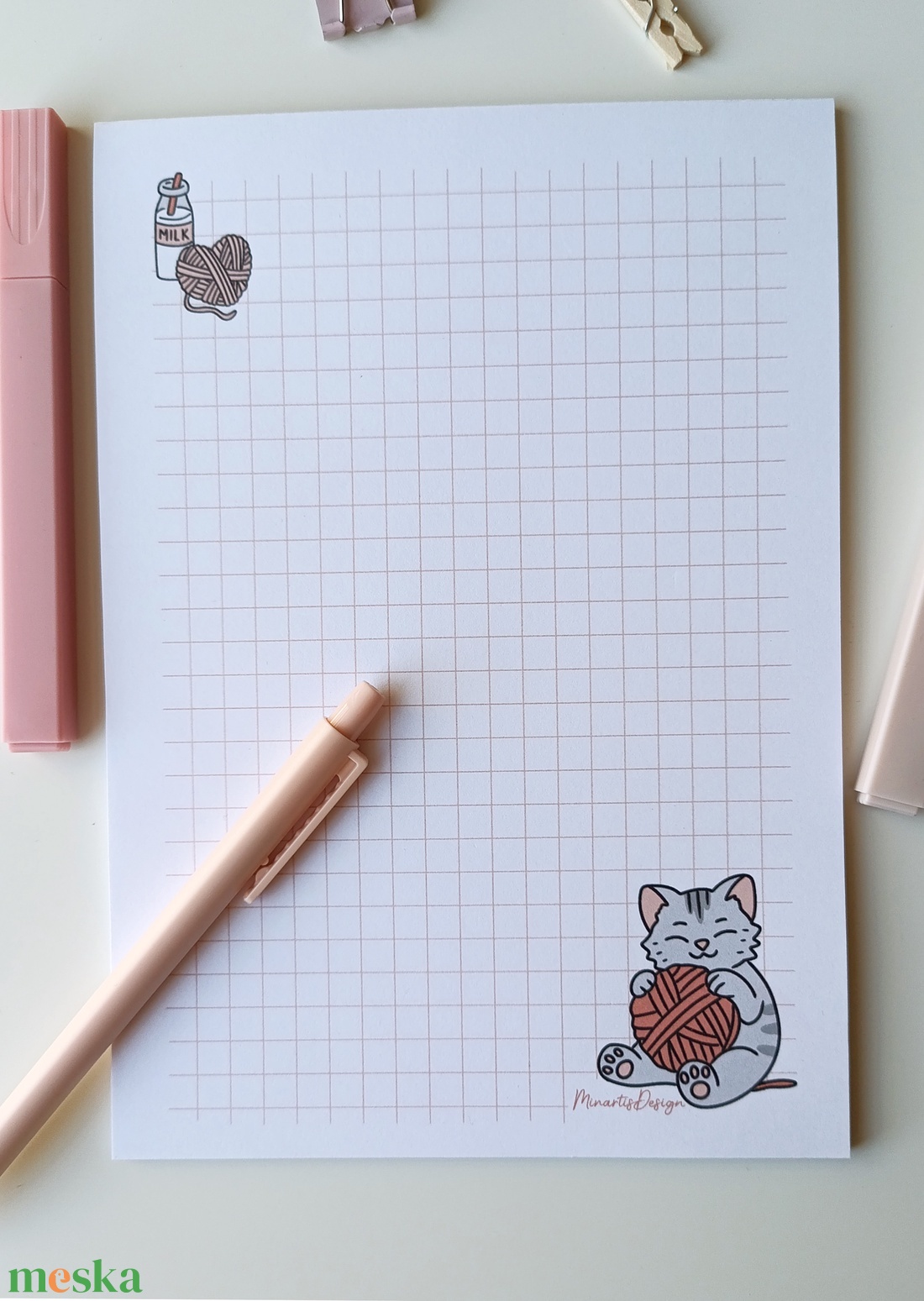 A5 jegyzettömb cicás grafikával 25 lap / 50 lap - otthon & életmód - papír, írószer - jegyzetfüzet & napló - Meska.hu