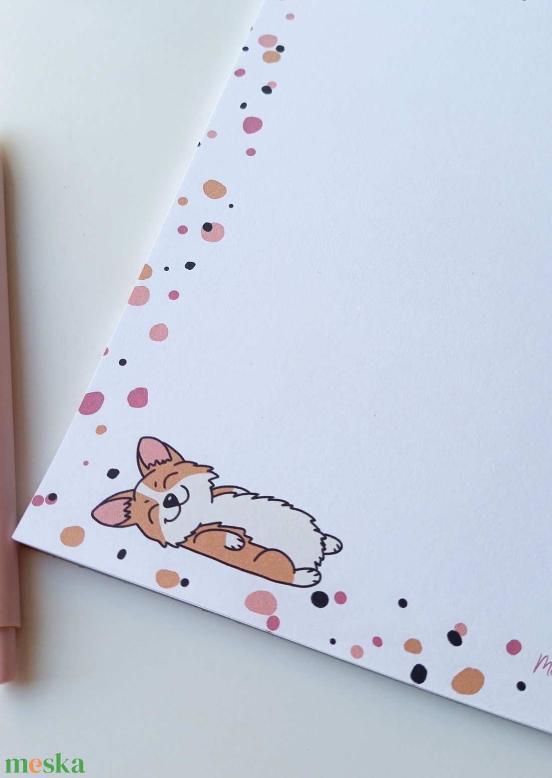 A5 jegyzettömb corgis grafikával 25 lap / 50 lap - otthon & életmód - papír, írószer - jegyzetfüzet & napló - Meska.hu