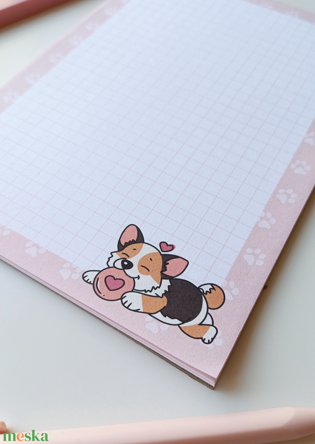 A5 jegyzettömb corgis grafikával 25 lap / 50 lap - otthon & életmód - papír, írószer - jegyzetfüzet & napló - Meska.hu