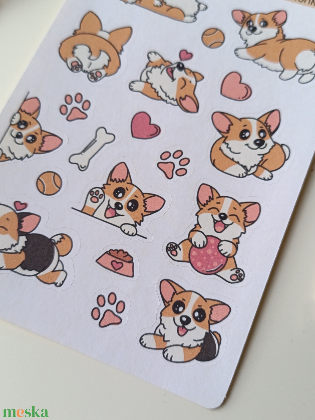 Matricaív - cuki corgik - otthon & életmód - papír, írószer - matrica, matrica csomag - Meska.hu