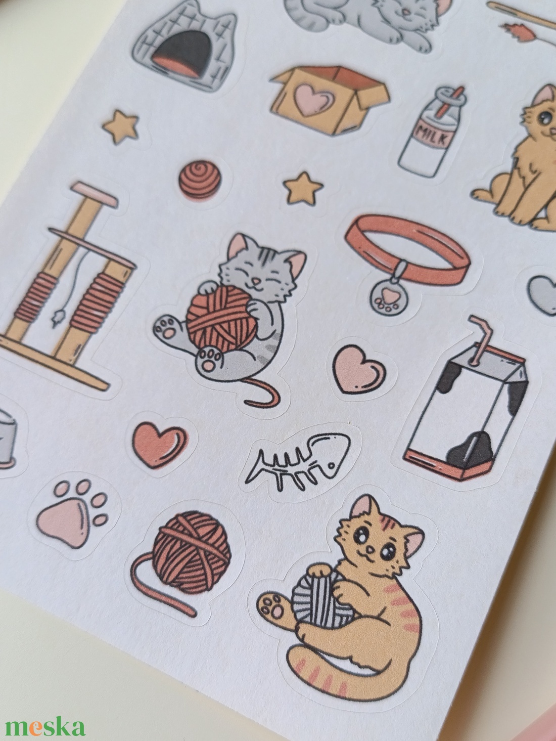 Matricaív - cuki cicás - otthon & életmód - papír, írószer - matrica, matrica csomag - Meska.hu