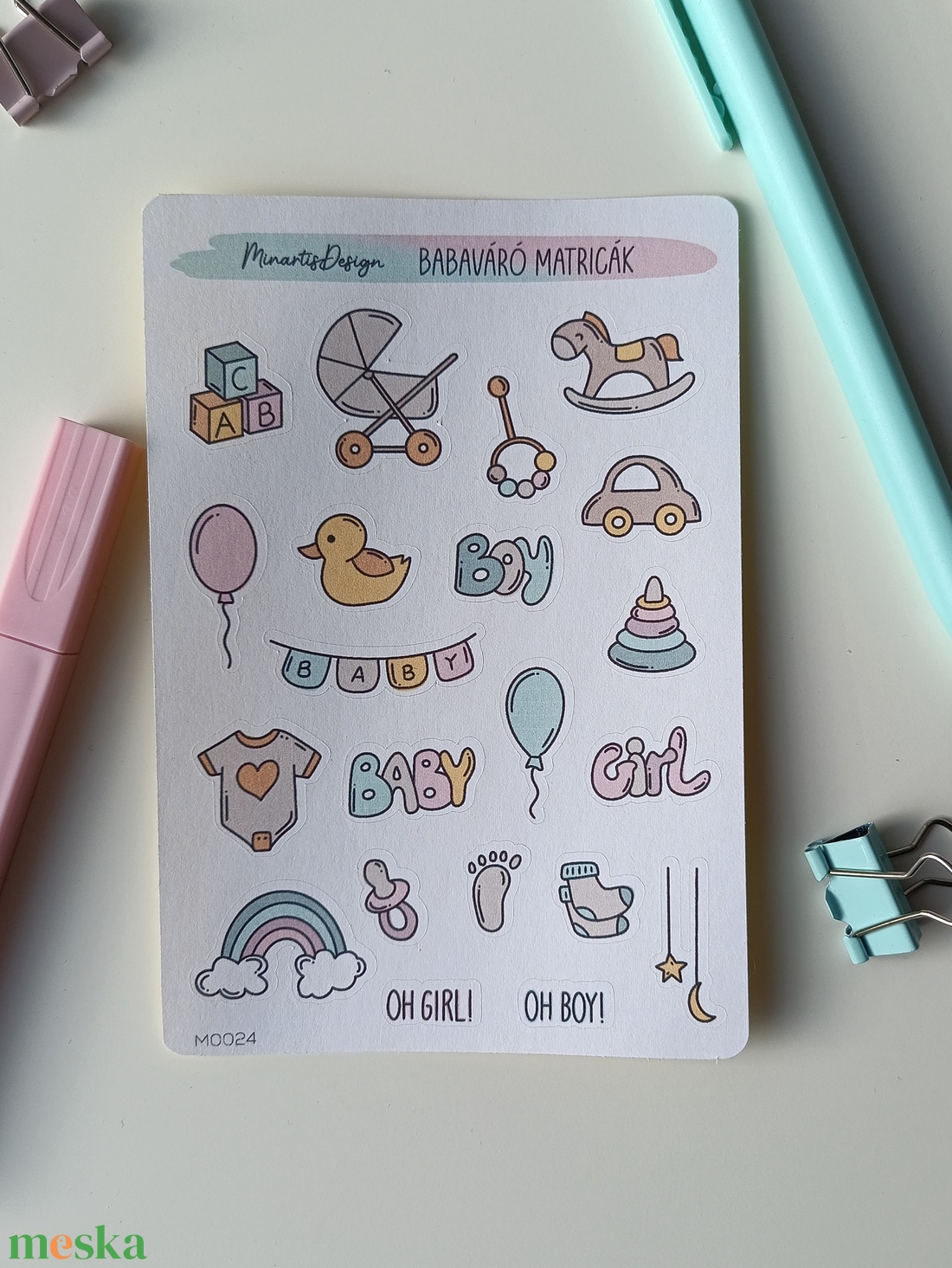 Matricaív - babaváró - otthon & életmód - papír, írószer - matrica, matrica csomag - Meska.hu