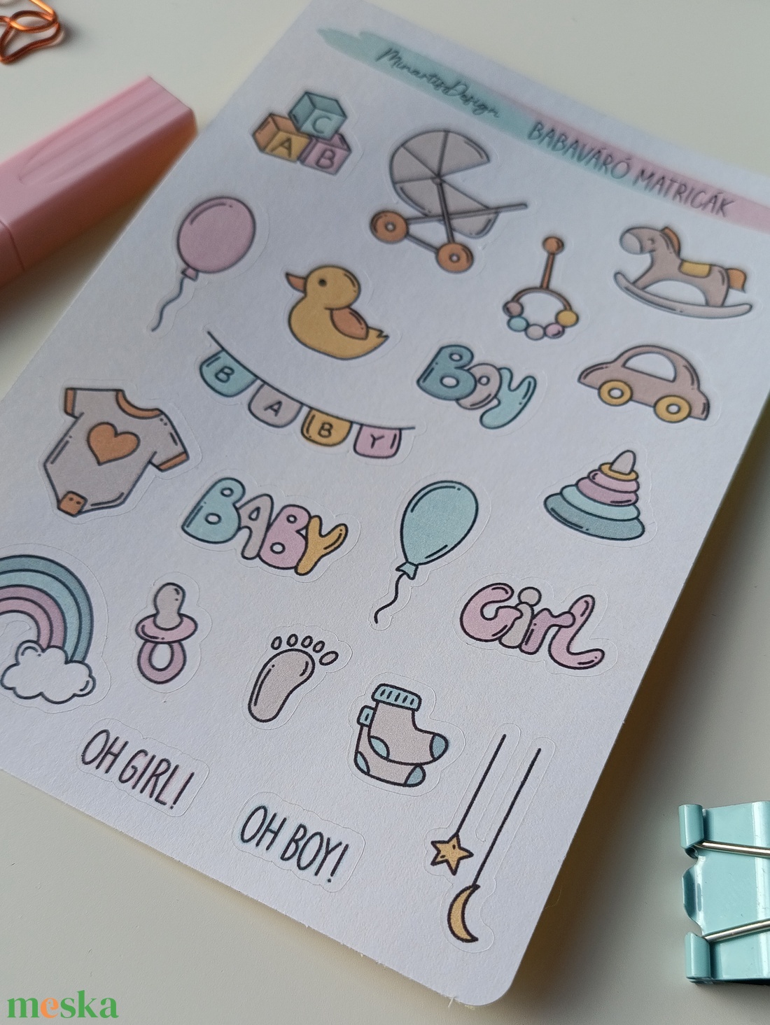 Matricaív - babaváró - otthon & életmód - papír, írószer - matrica, matrica csomag - Meska.hu