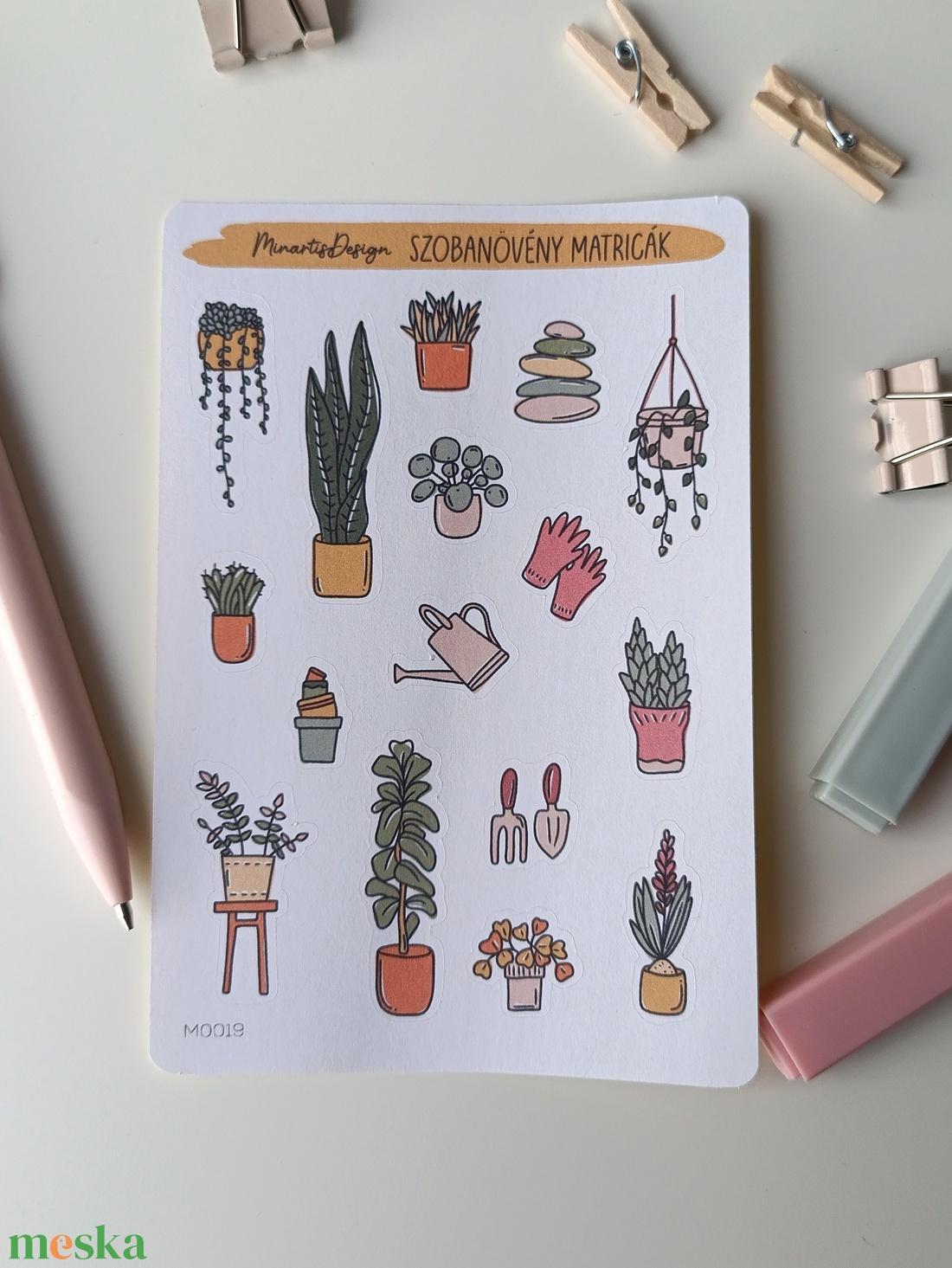 Matricaív - szobanövények - otthon & életmód - papír, írószer - matrica, matrica csomag - Meska.hu