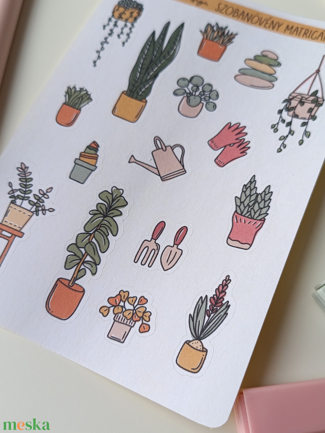 Matricaív - szobanövények - otthon & életmód - papír, írószer - matrica, matrica csomag - Meska.hu