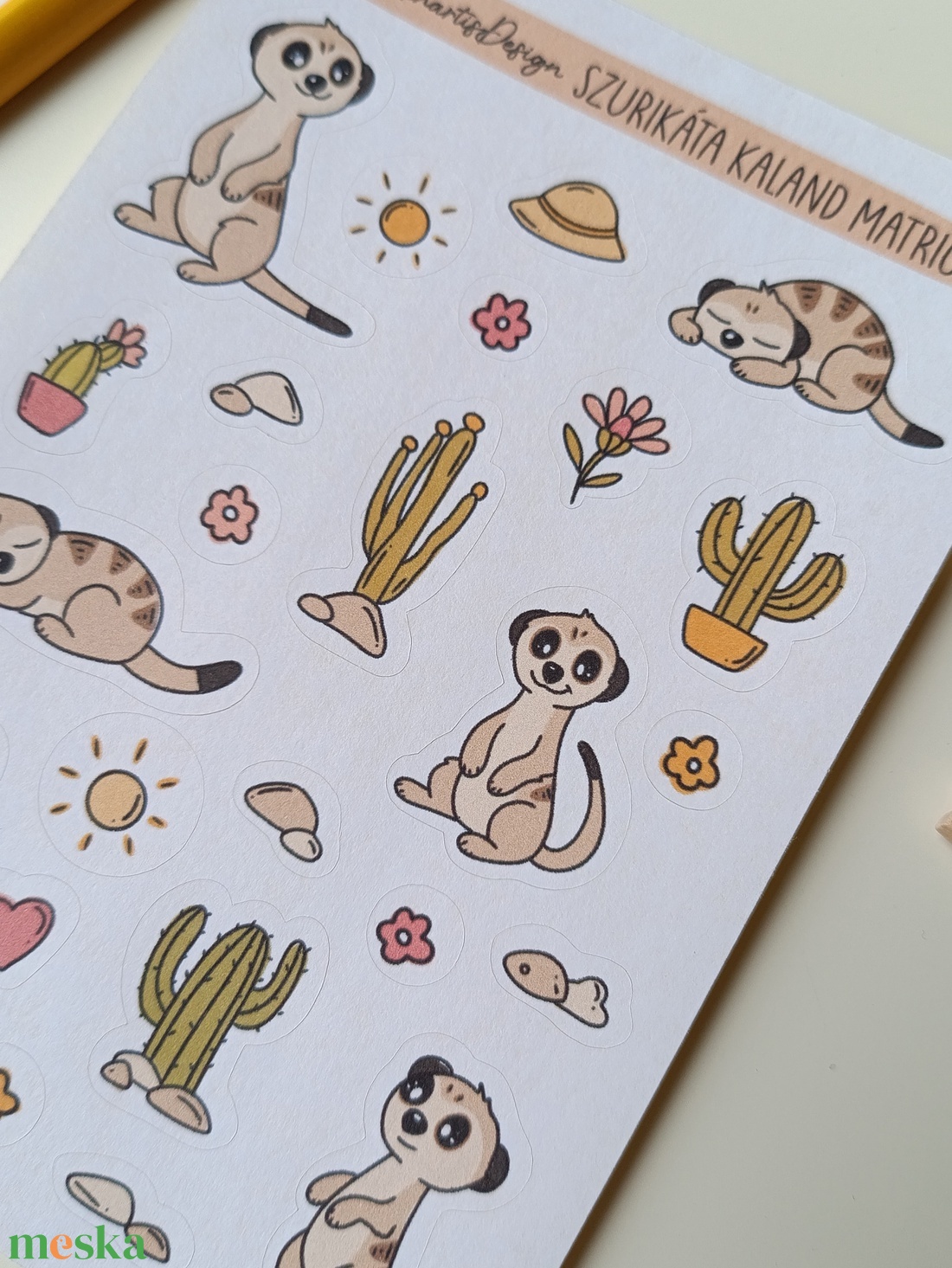 Matricaív - szurikáta - otthon & életmód - papír, írószer - matrica, matrica csomag - Meska.hu