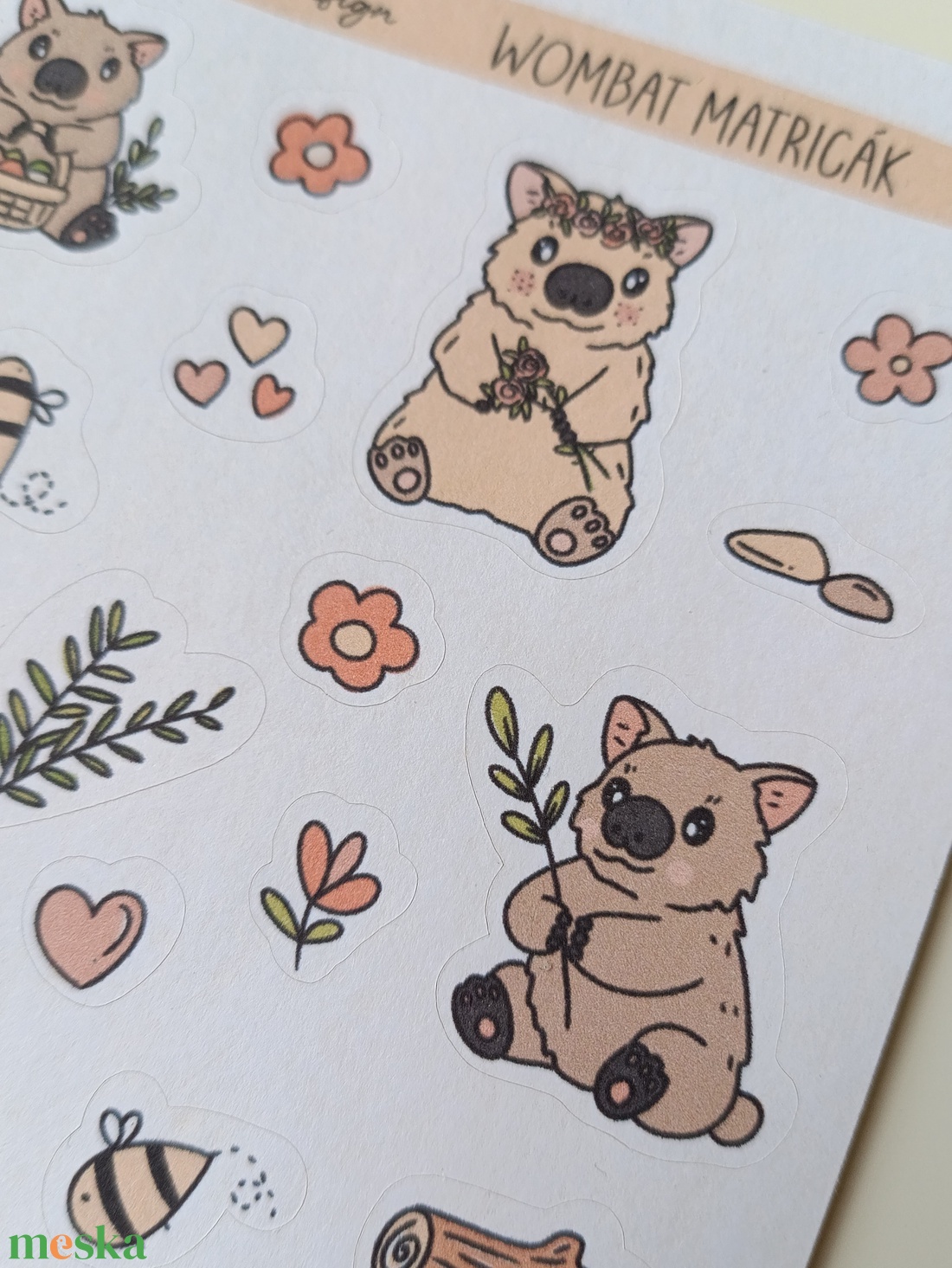 Matricaív - wombat - otthon & életmód - papír, írószer - matrica, matrica csomag - Meska.hu
