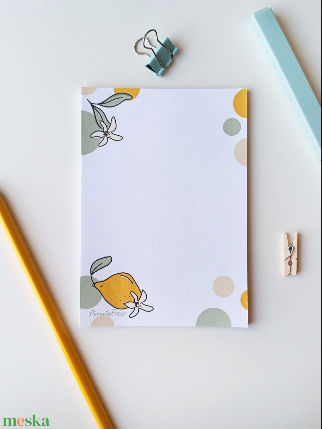 A6-os  citromos jegyzettömb  - otthon & életmód - papír, írószer - jegyzetfüzet & napló - Meska.hu