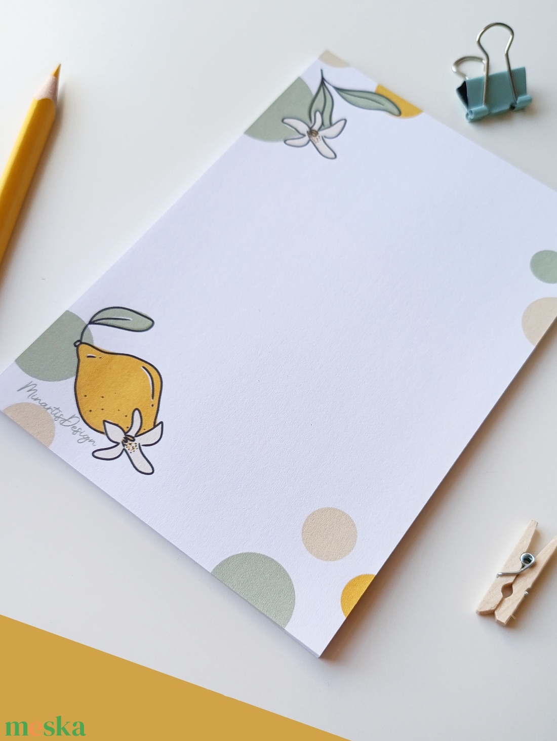 A6-os  citromos jegyzettömb  - otthon & életmód - papír, írószer - jegyzetfüzet & napló - Meska.hu