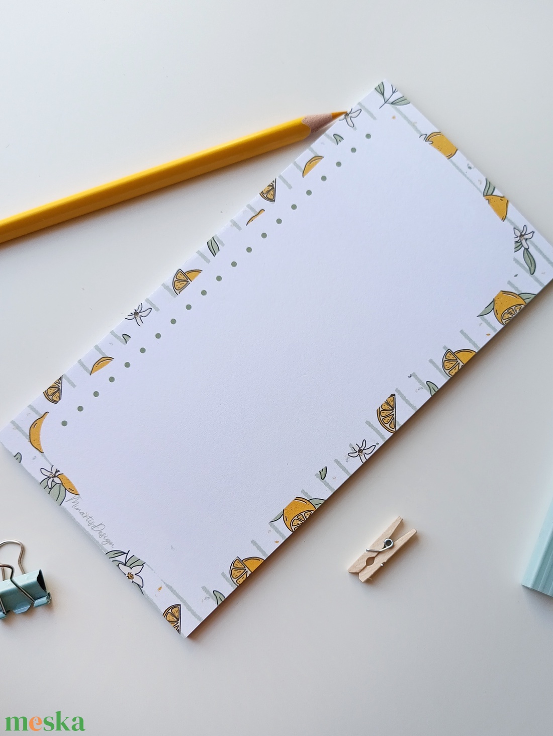 Citrom mintás jegyzettömb  - otthon & életmód - papír, írószer - jegyzetfüzet & napló - Meska.hu