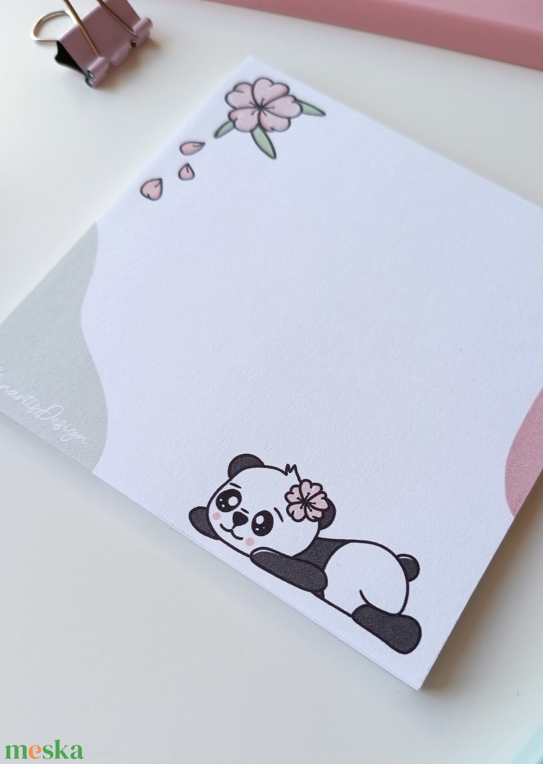 Pandás jegyzettömb - 9x9 cm - otthon & életmód - papír, írószer - jegyzetfüzet & napló - Meska.hu