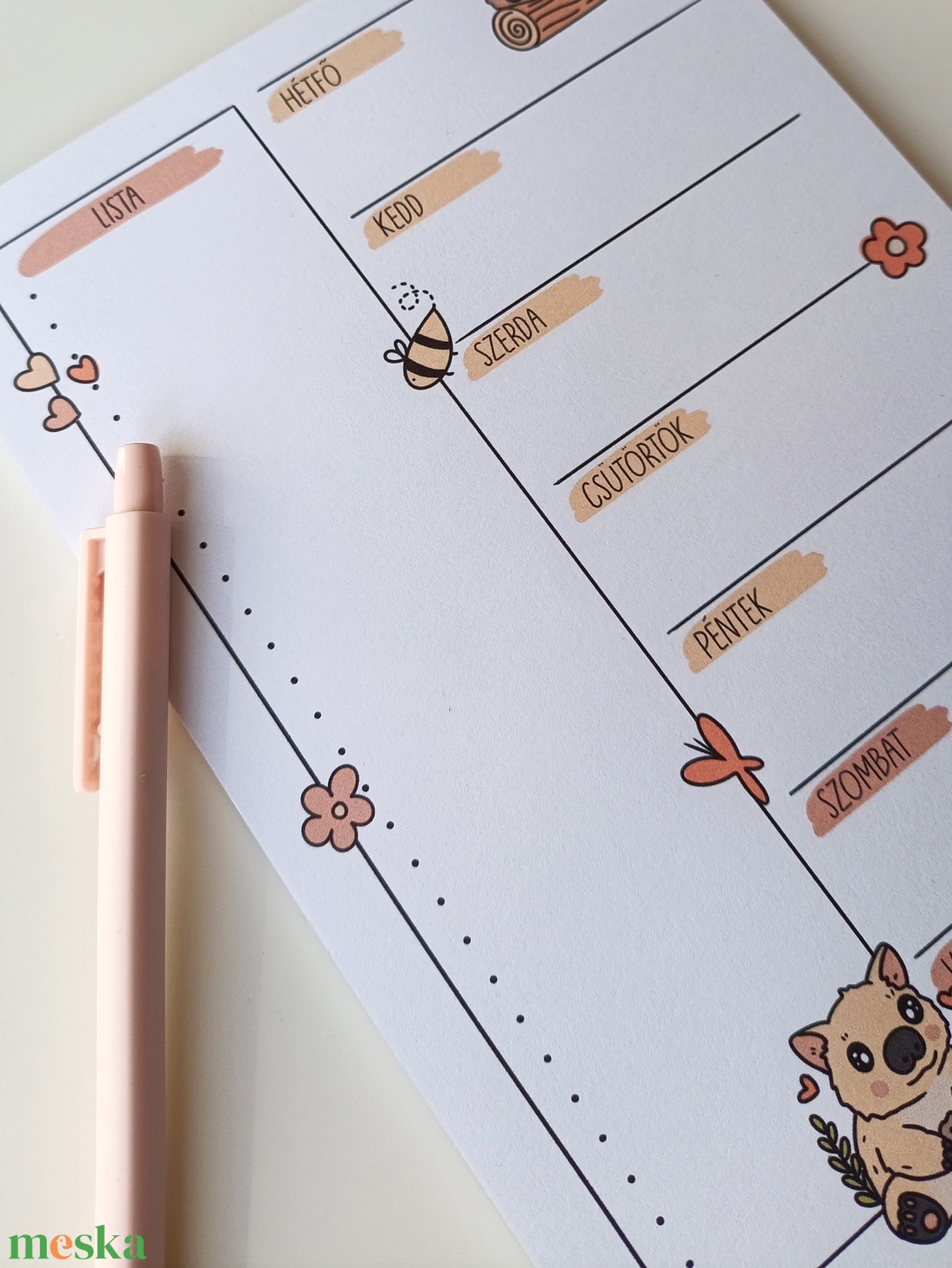 Heti tervező tömb - wombat - otthon & életmód - papír, írószer - jegyzetfüzet & napló - Meska.hu