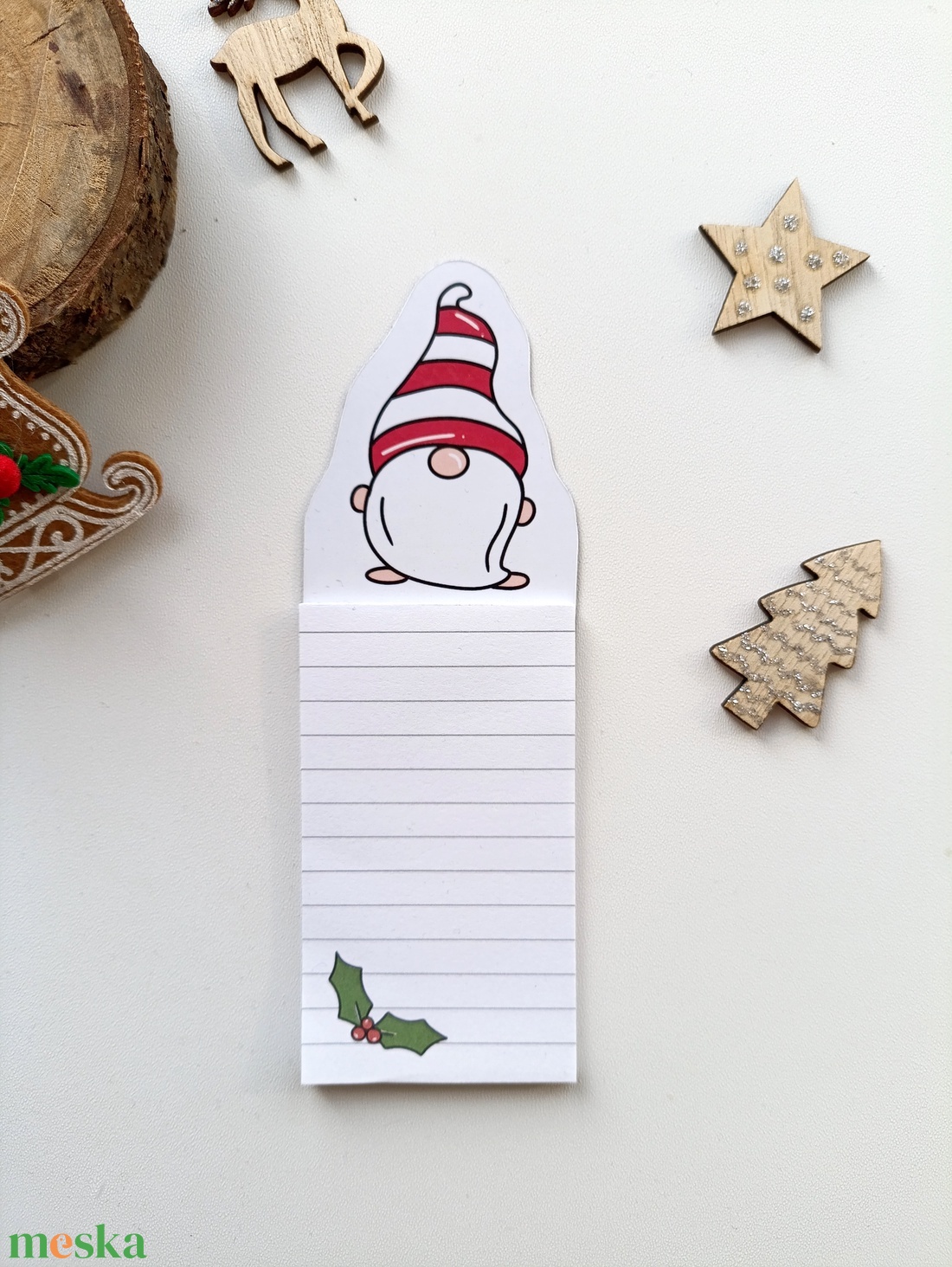 Karácsonyi manós mágneses jegyzettömb  - otthon & életmód - papír, írószer - jegyzetfüzet & napló - Meska.hu