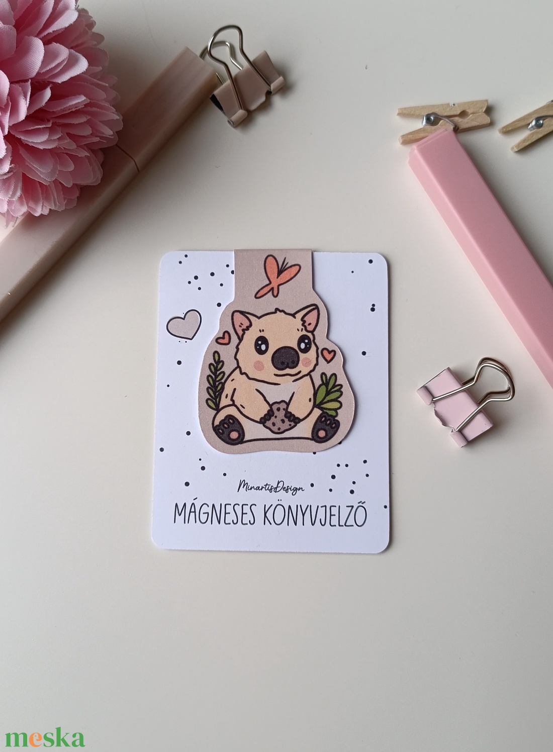 Mágneses könyvjelző - cuki wombat - könyv & zene - könyvjelző - Meska.hu