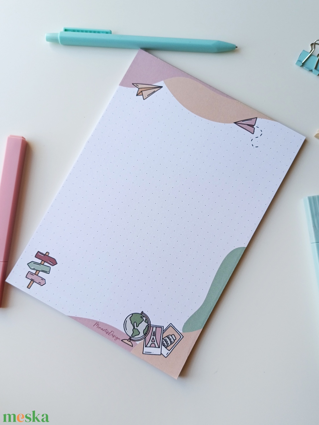 A5 jegyzettömb utazós, világjáró grafikával 25 lap / 50 lap - otthon & életmód - papír, írószer - jegyzetfüzet & napló - Meska.hu