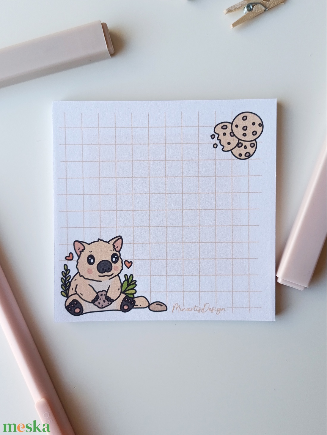 Wombatos jegyzettömb - 9x9 cm - otthon & életmód - papír, írószer - jegyzetfüzet & napló - Meska.hu