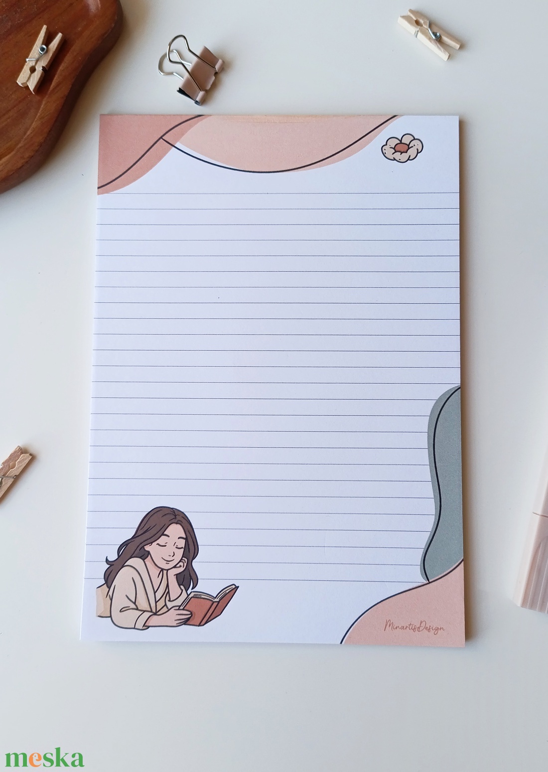 A5 jegyzettömb csajos őszi grafikával 25 lap / 50 lap - otthon & életmód - papír, írószer - jegyzetfüzet & napló - Meska.hu