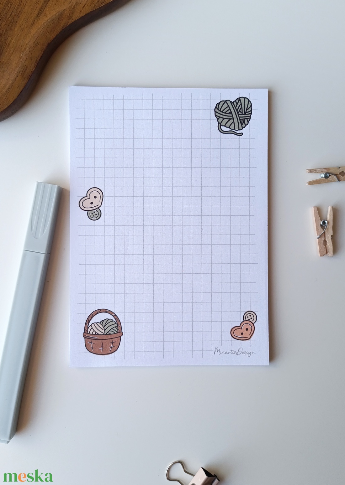 A6-os  gombolyagos, gombos jegyzettömb  - otthon & életmód - papír, írószer - jegyzetfüzet & napló - Meska.hu