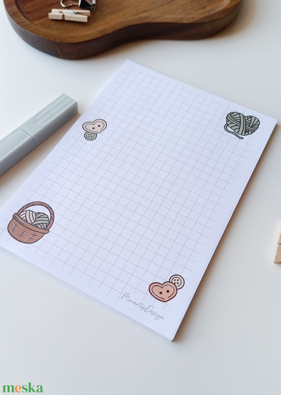 A6-os  gombolyagos, gombos jegyzettömb  - otthon & életmód - papír, írószer - jegyzetfüzet & napló - Meska.hu