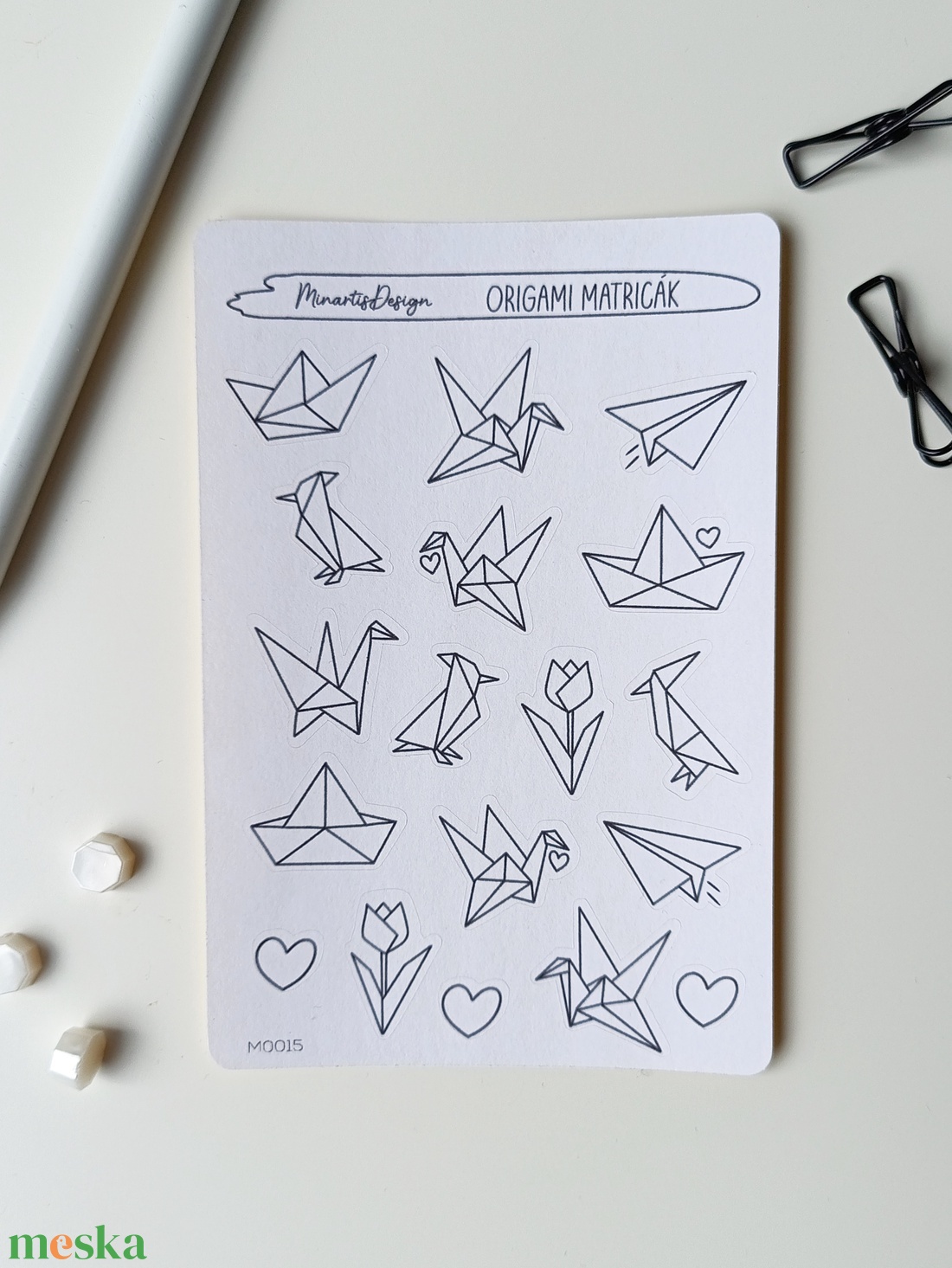 Matricaív - origami  - otthon & életmód - papír, írószer - matrica, matrica csomag - Meska.hu