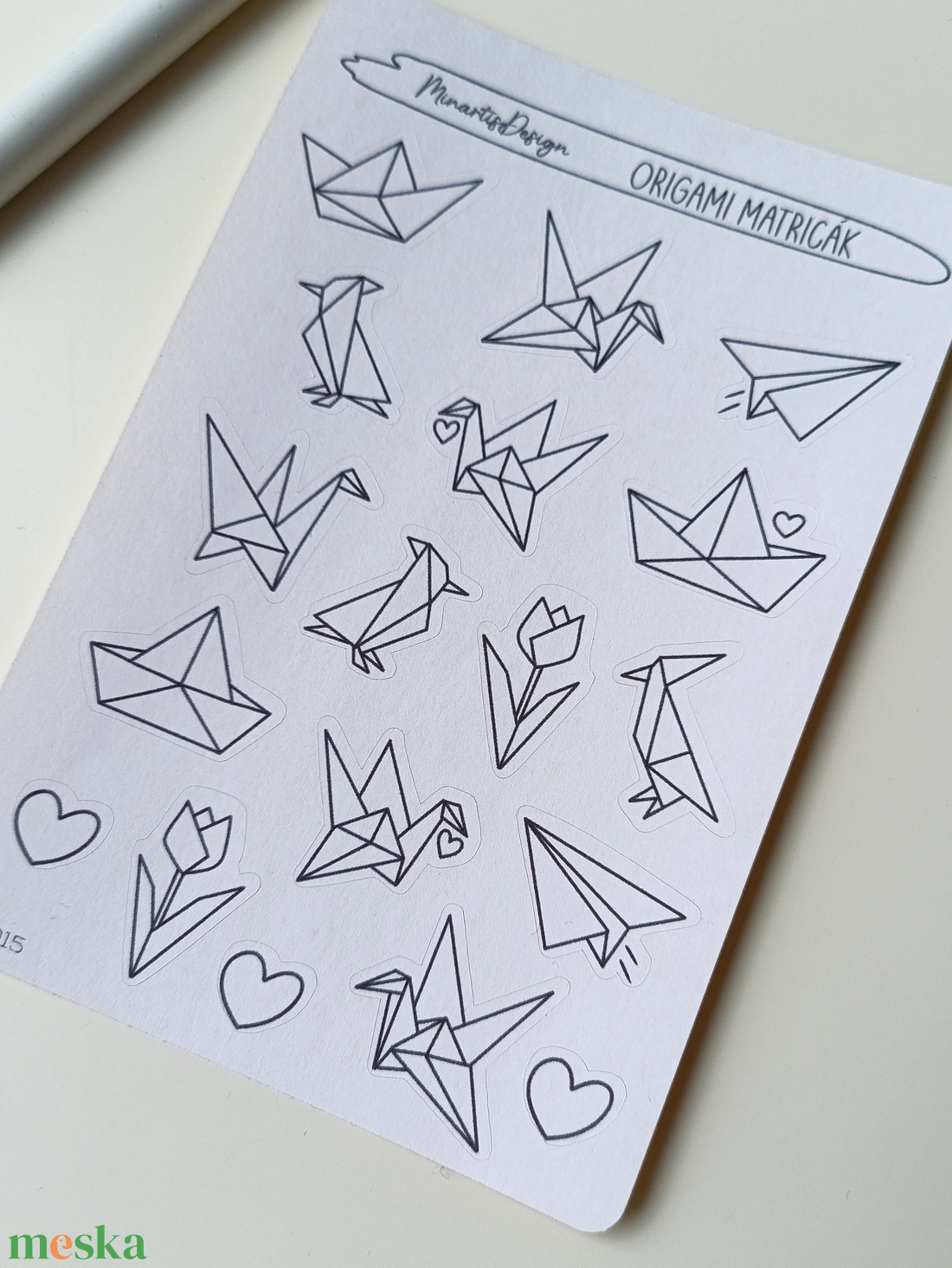 Matricaív - origami  - otthon & életmód - papír, írószer - matrica, matrica csomag - Meska.hu