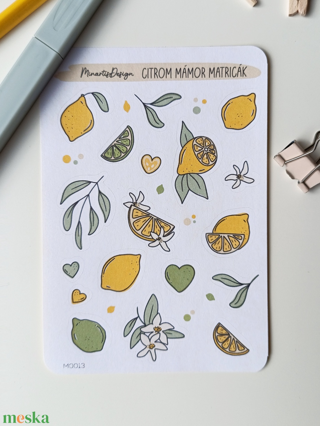 Matricaív - citrom, lime - otthon & életmód - papír, írószer - matrica, matrica csomag - Meska.hu