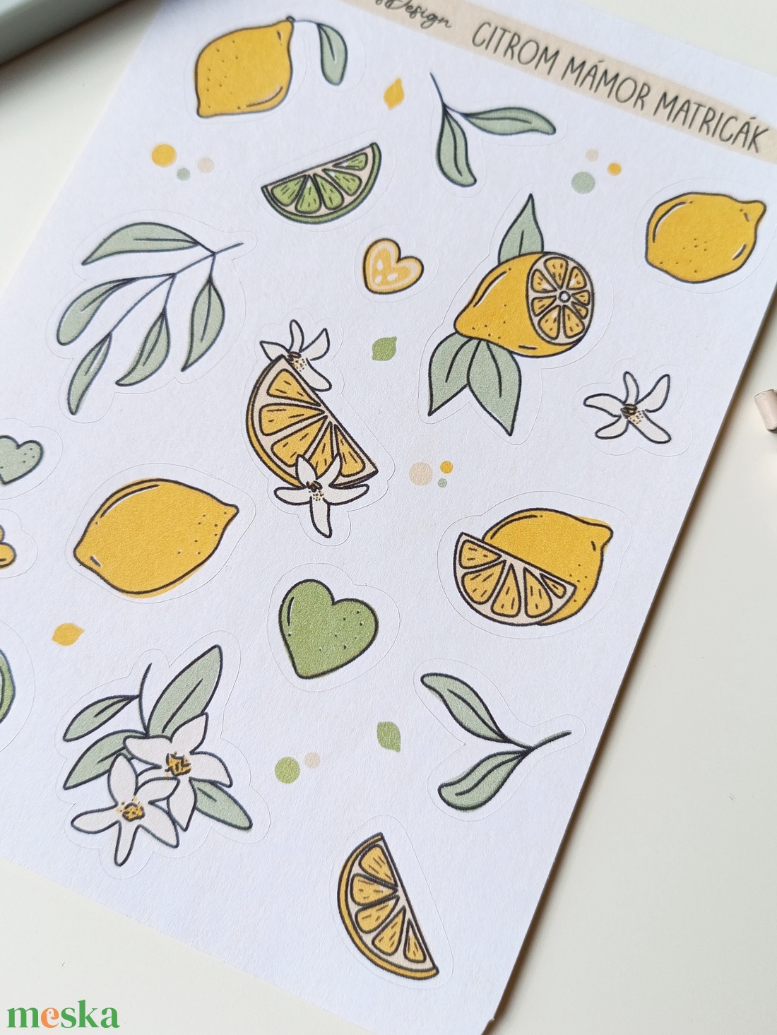 Matricaív - citrom, lime - otthon & életmód - papír, írószer - matrica, matrica csomag - Meska.hu